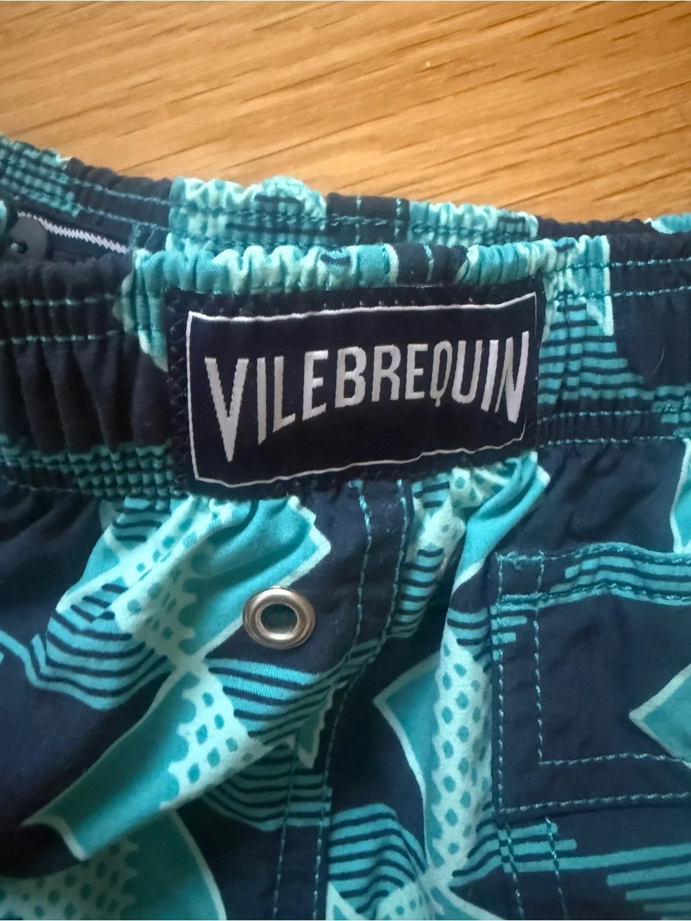 Vilebrequin Navy and Teal Floral Kids Swim Trunks